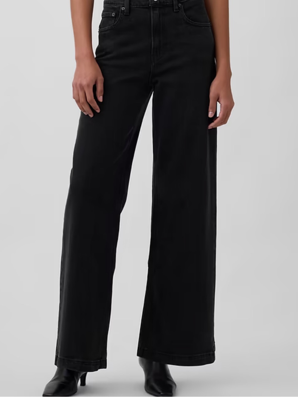 GAP Black Wide-Leg High-Rise Jeans